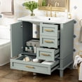 thumbnail image 1 of MODERNLUXE 30" Bathroom Vanity with Ceramic Sink Combo Set, Free Standing Bathroom Storage Cabinet with 1 Soft Closing Door and 3 Drawers for Small Space,Easy Assembly,Green, 1 of 10