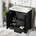 thumbnail image 1 of MODERNLUXE 30" Bathroom Vanity with Ceramic Sink Combo, Undermount Vanity Sink Cabinet with Soft-Close Door,Adjustable Shelves & 3 Drawers, Freestanding Bathroom Storage Cabinet,Black, 1 of 11