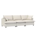 thumbnail image 1 of MODERNLUXE 94" Modular Sectional Sofa Couch,3 Seat Chenille Sofa Sleeper Deep Seat Sofa with 2 Throw Pillows and Solid Wood Frame,Comfy Upholstered Sofa Couch for Living Room Apartment,Beige, 1 of 7