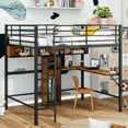 thumbnail image 1 of MODERNLUXE Metal Full Size Loft Bed with Desk, Shelve and Bookcase, 1 of 12
