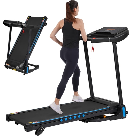MODERNLUXE Portable Folding Treadmill for Home,3.0 HP Electric Exercise Treadmill with 4-Level Incline,Hydraulic System,Charge Station,10 mph and Bluetooth Speaker,Low Noise Walking Pad for 350 LBS