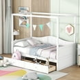 thumbnail image 1 of MODERNLUXE Twin Size Canopy Daybed with 2 Drawers,Wood Canopy Bed Frame with 4 Sturdy Posts,No Box Spring Needed,White, 1 of 7