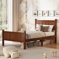 thumbnail image 1 of MODERNLUXE Twin Size Platform Bed with Headboard & Footboard,Solid Wood Bed Frame with Under Bed Storage for Teens Adults Guests, Easy Assembly, Dark Walnut, 1 of 8