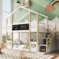 thumbnail image 1 of MODERNLUXE Twin Over Twin House Bunk Bed, Platfrom Bedframe with White Storage Staircase and Blackboards,Twin Bed Frames for Small Space,Easy Assembly & No Box Spring Needed,White, 1 of 7