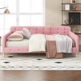 thumbnail image 1 of MODERNLUXE Upholstered Queen Size Daybed, Sofa Bed for Living Room, Pink, 1 of 10