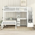 thumbnail image 1 of MODERNLUXE Wood Twin Size Bunk Bed with Platform Bed and Desk, Storage Staircase, Drawers and Shelves, White, 1 of 16