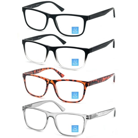 MODFANS Blue Light Blocking Reading Glasses Men Large Oversized Square Readers Wide fit Cheaters for Men W/Big Head/Large Face