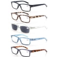 thumbnail image 1 of MODFANS Reading Glasses Women/Men 5 Pack Sun Readers outdoors Comfort Spring Hinges Rectangular Glasses Frame Personality Matching, 1 of 5