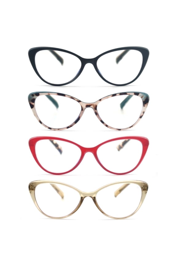 Women Reading Glasses Blue Light Blocking Ladies Readers Spring Hinges,Anti Glare Eyestrain,Cat eye Computer Eyeglasses