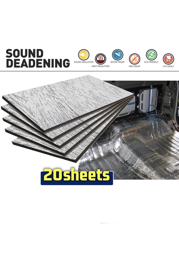 21.52 Sqft Car Sound Deadener Mat & Heat Shield Insulation,Closed Cell Foam with Aluminum Foil for Hood Ceiling Door