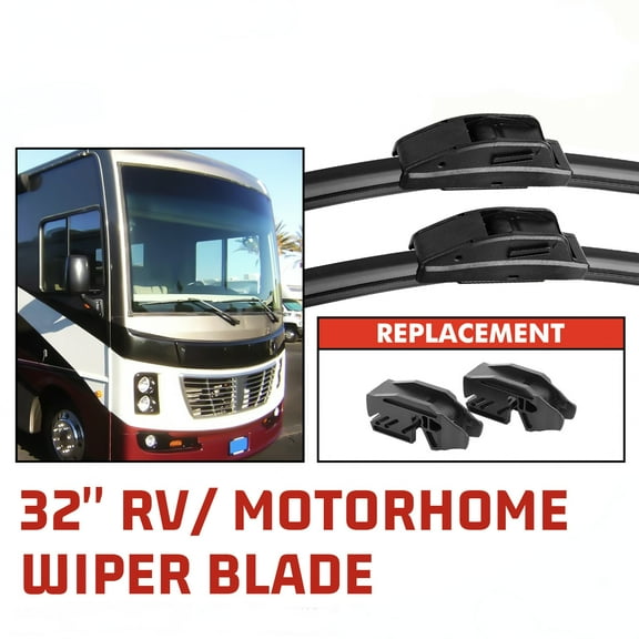 MODIGT RV Windshield Wipers 32"+32" 9mm 12mm J Hook Replacement for Premium All-Season Automotive Windshield Wiper Blades