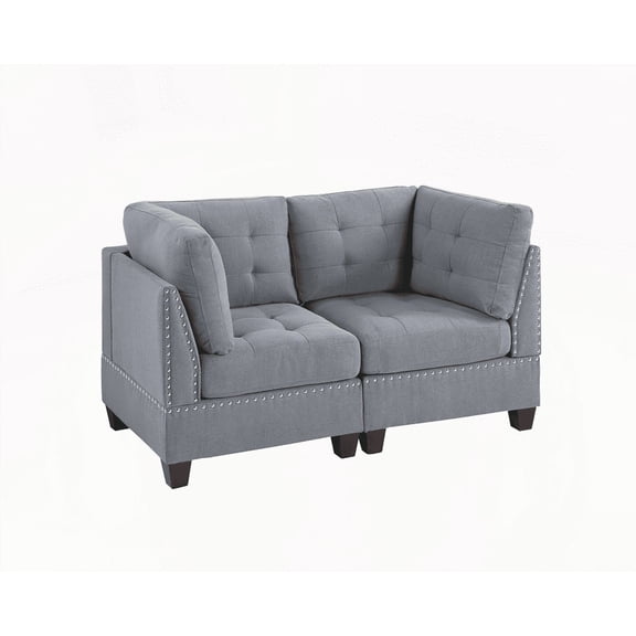 MODULAR SET - 2PC Gray Sectional Sofas for Small Spaces | Walmart US