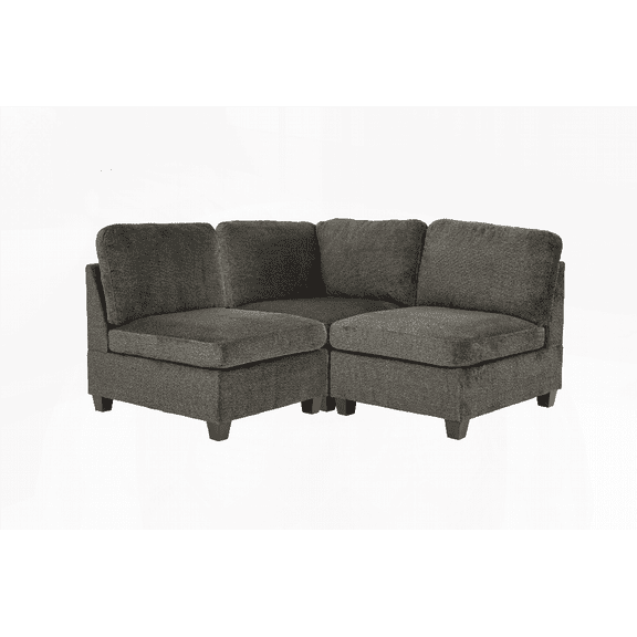 MODULAR SET - 3PC Gray Sectional Sofas for Small Spaces & Family Meals