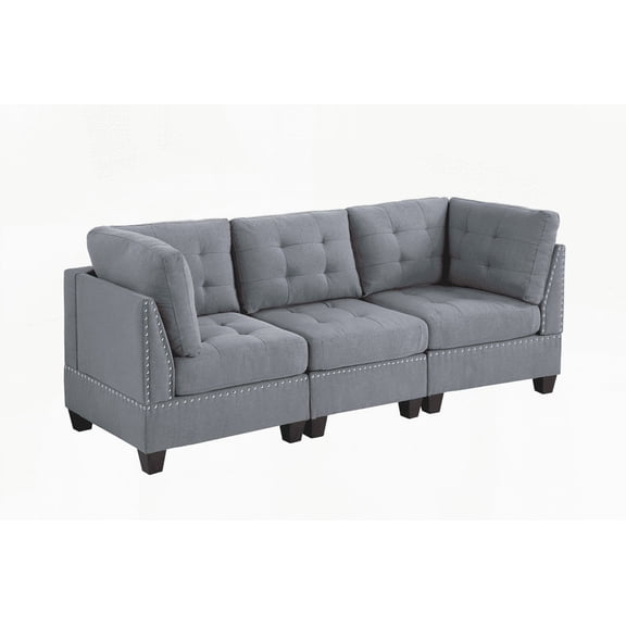MODULAR SET - 3PC Gray Sectional Sofas for Small Spaces | Walmart US