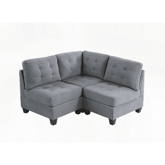 MODULAR SET - 3PC in Gray | Walmart US Store | 3-Piece Sectional Sofas for Small Spaces