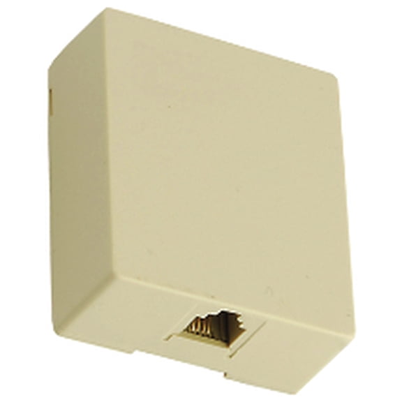 Cooper 3556-4V Ivory 1-Gang Voice Data Phone Modular Jack 4-Wire Surface Mount