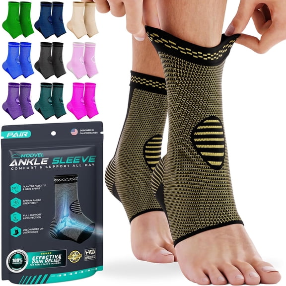 MODVEL Ankle Brace, High-Copper, Medium, (2 Pack)
