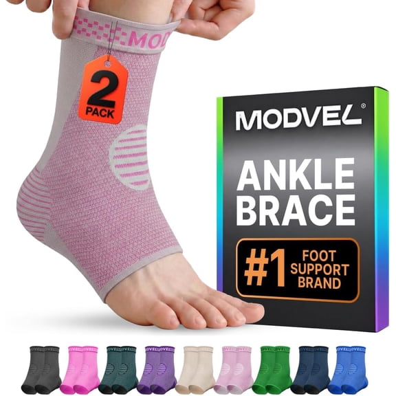 Modvel Foot & Ankle Brace Socks for Sprained Ankle Compression Sleeve - Foot Support for Women & Men - Tendonitis & Arthritis Ankle Brace Sports Running, Torn Ligaments & Women Stabilizing Ankle Wrap