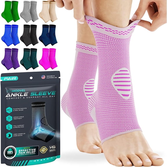 MODVEL Ankle Brace, Pink, XL, (2 Pack)
