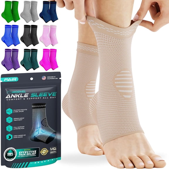MODVEL Ankle Brace,  A Skin/Nude,  XL, (2 Pack)