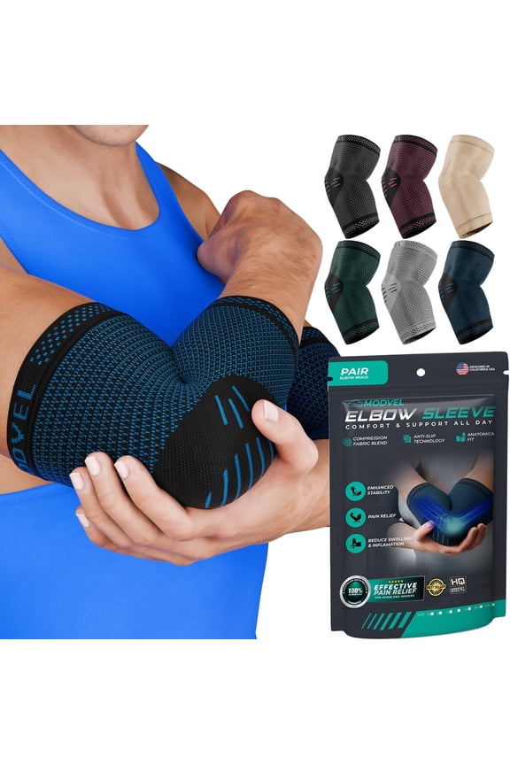 Elbow Brace, Blue, Large, (2 Pack)
