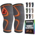 thumbnail image 1 of Modvel Compression Knee Brace - 2 Pack for Running Knee Pain, Knee Support Compression Sleeve, or Meniscus Tear ACL & Arthritis Pain Relief, 1 of 10
