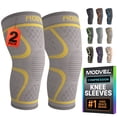 thumbnail image 1 of Modvel Compression Knee Brace - 2 Pack for Running Knee Pain, Knee Support Compression Sleeve, or Meniscus Tear ACL & Arthritis Pain Relief, 1 of 10