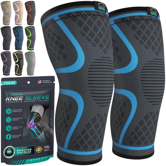 MODVEL Knee Brace, Blue, XXL, (2 Pack)