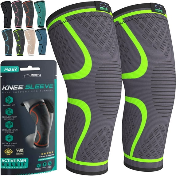 MODVEL Knee Brace Men and Women 2 Pack, Knee Sleeve For Running, Fitness, XXXL