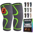 thumbnail image 1 of Modvel Compression Knee Brace - 2 Pack for Running Knee Pain, Knee Support Compression Sleeve, or Meniscus Tear ACL & Arthritis Pain Relief, 1 of 10