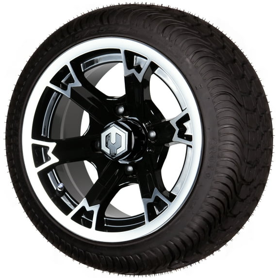 MODZ® Bushwhacker Golf Cart 12" Wheels and Tires - Machined & Black - Combo of 4