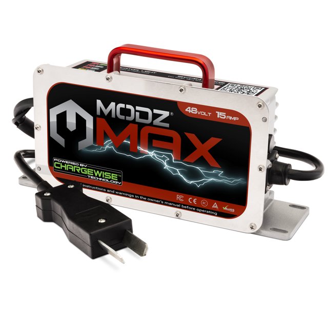 MODZ Max48 15 AMP Charger for 48 Volt Golf Carts with Crowfoot Plug ...