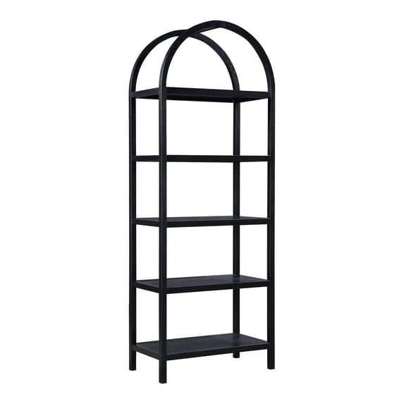 Moe's Home Collection Contemporary Wood 5-Shelves Bookcase in Black