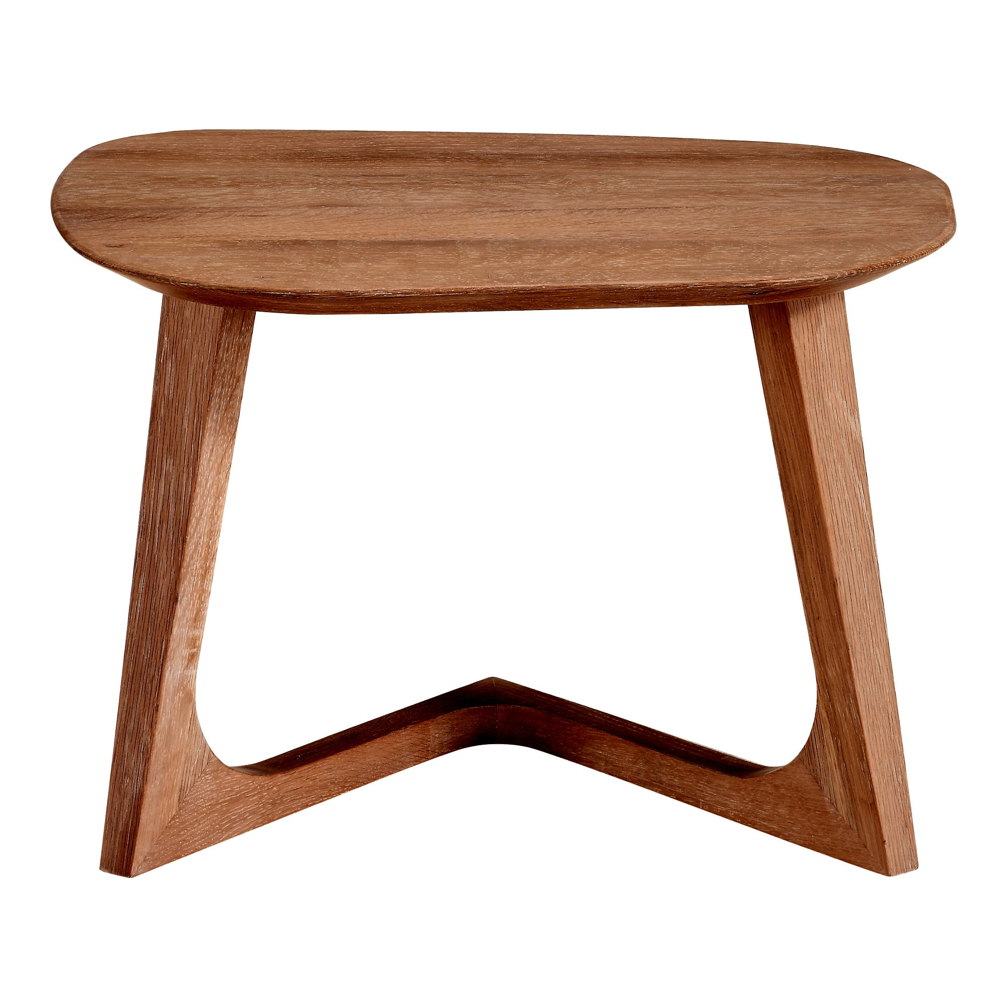 Mid-Century Modern Oval Walnut End Table