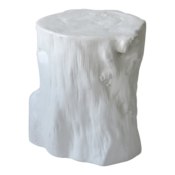 MOE'S Home, LOG STOOL ANTIQUE WHITE