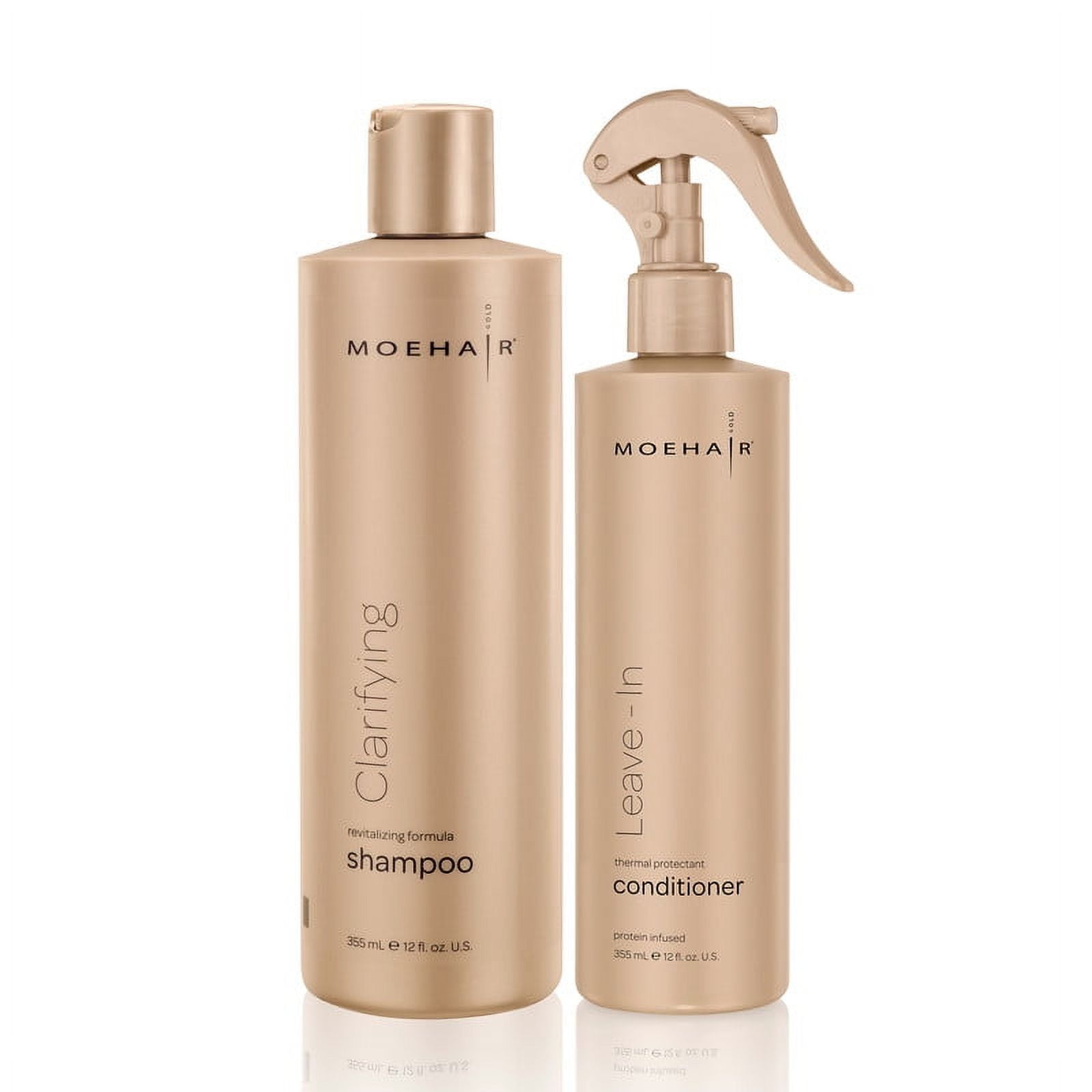 MOEHAIR Combo Pack of Clarifying Shampoo (12 Fl Oz) and Leave in