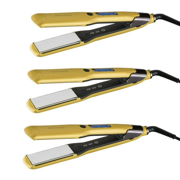 MOEHAIR Professional 1.5 Hair Straightener PACK OF 3, Titanium Floating Plates Flat Iron for Hair, Styles and Straightens Hair, Suitable for all hair types, Portable and Easy to Use Made in USA