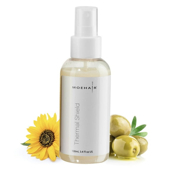 MOEHAIR Travel Size Heat Protectant For Hair (3.4 Fl Oz), Hair Thermal Protection Spray, Flat Iron & Hair Dryer Heat Protectant Spray for Hair, Travel Size (THERMAL-Spray-3.4Fl-101)