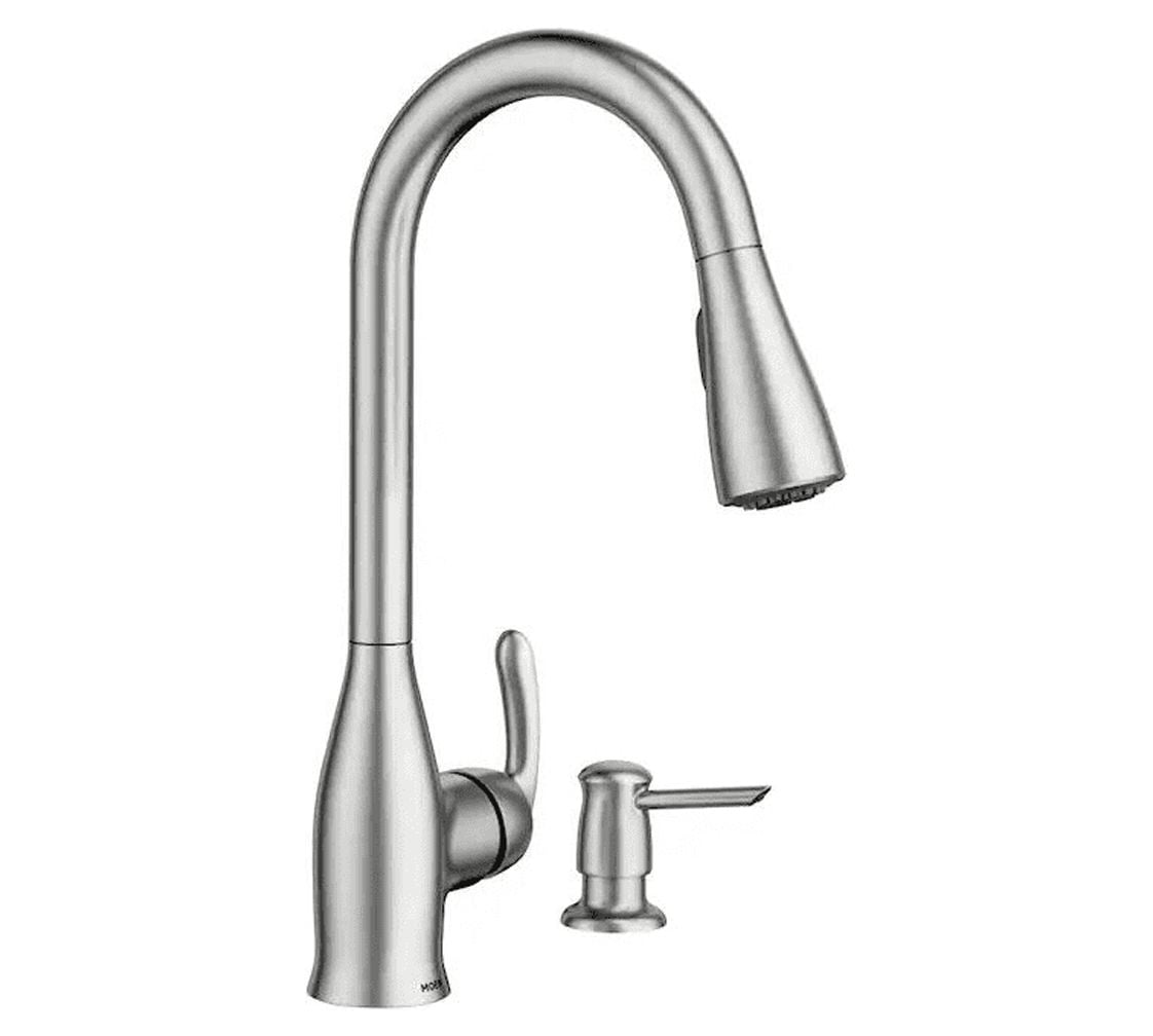 MOEN 180112SRS Kelsa One-Handle Pulldown Kitchen Faucet Stainless