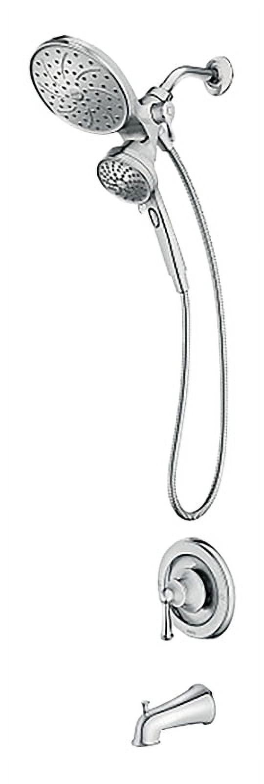 MOEN 82611 Brecklyn Single Handle 6-Spray Tub and Shower Faucet with Magnetix Rainshower Combo in Chrome (Valve Included)