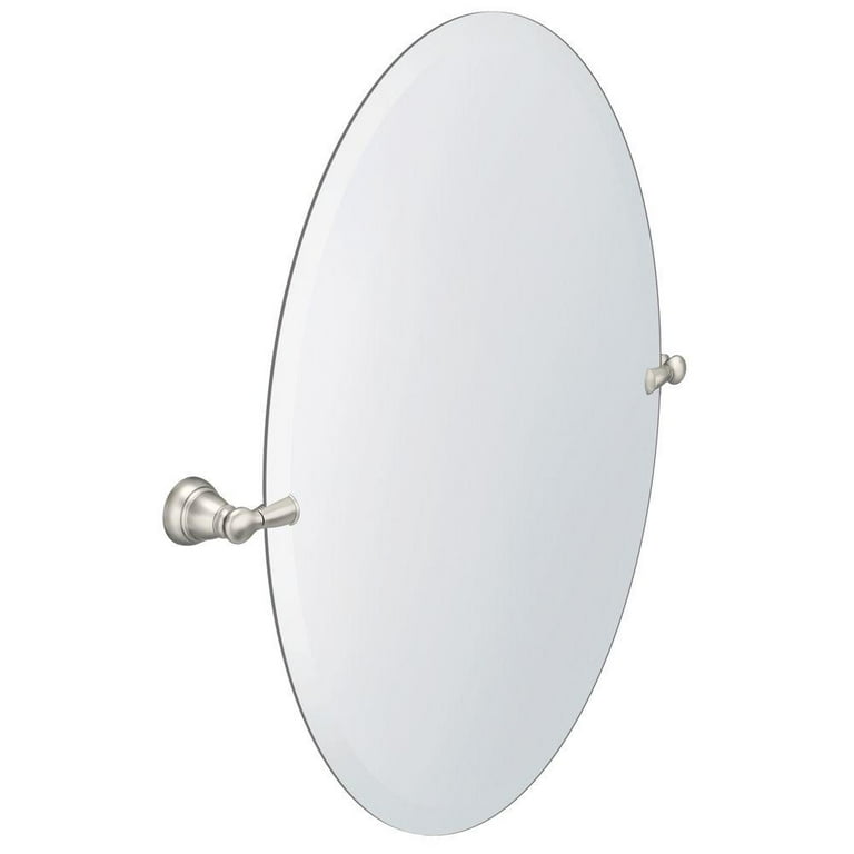 MOEN Banbury 26 in. x 23 in. Frameless Pivoting Wall Mirror in Brushed Nickel MOEN Banbury 26 in. x 23 in. Frameless Pivoting Wall Mirror in Brushed Nickel