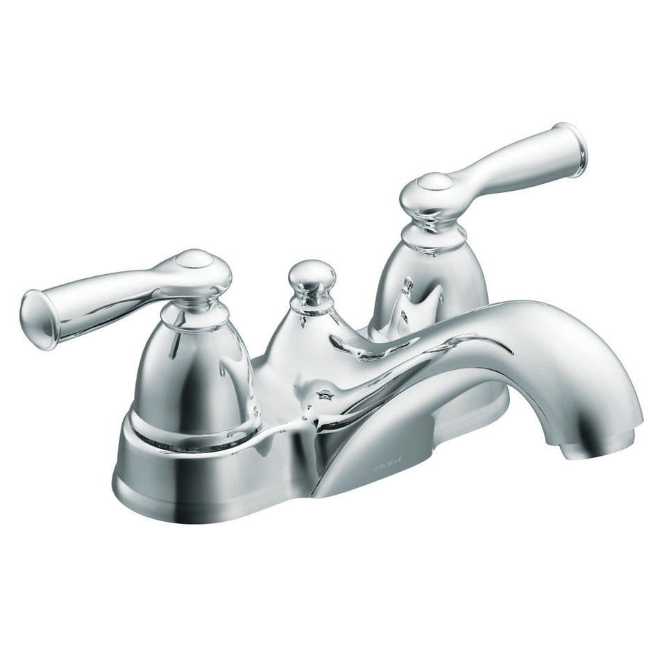 Chrome Traditional Two-Handle Low Arc Bathroom Faucet