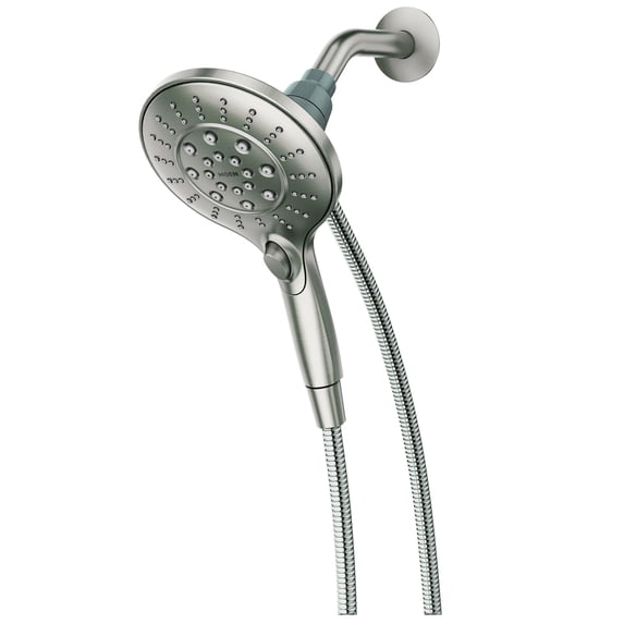 Moen Engage Spot Resist Brushed Nickel Six-Function 5.5-Inch Removable Handheld Showerhead with Magnetic Docking System