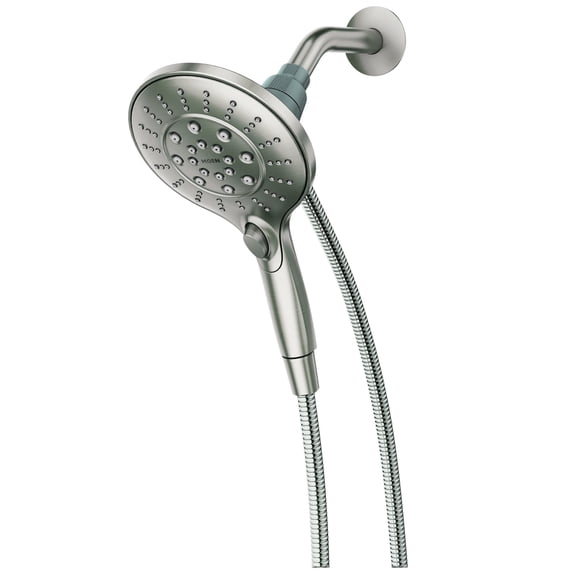 Moen Engage Spot Resist Brushed Nickel Six-Function 5.5-Inch Removable Handheld Showerhead with Magnetic Docking System