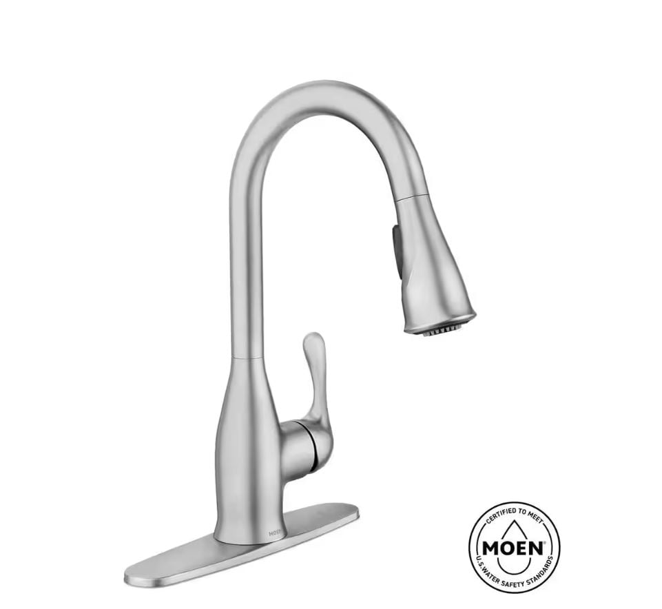 MOEN 87966SRS Kaden Single-Handle Pull-Down Sprayer Kitchen Faucet with Reflex and Power Clean in Spot Resist Stainless