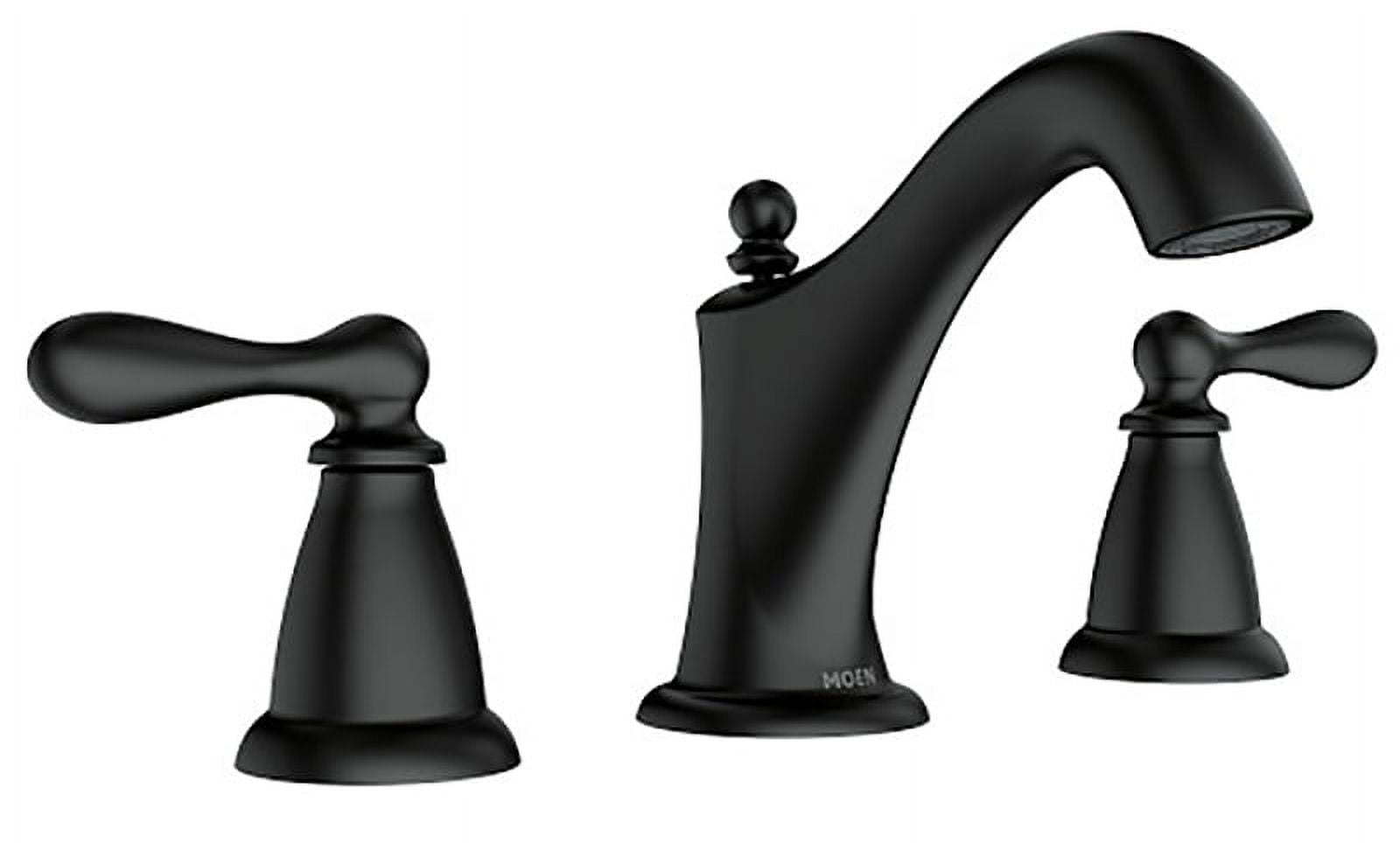 Moen WS84440BL Caldwell Two-Handle High Arc Bathroom Faucet Matte Black