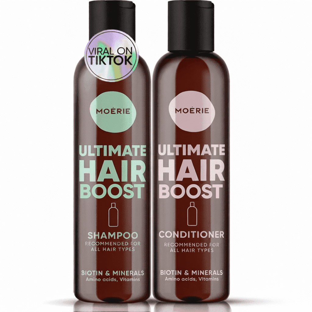 Moerie Shampoo & Conditioner Set For Fuller-Looking, Healthy-Looking Hair Nourishing Care with Natural Ingredients Vegan & Cruelty-Free 2 Pack (8.45 fl oz Each)