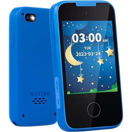 MOFGDNI Kids Learning Phone, 2.8" Touchscreen, Dual Camera, MP3 Player, for Ages 3-8