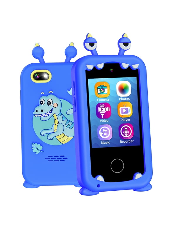 MOFGDNI Kids Toy Smartphone, Gifts and Toys for Boys Ages 3-8 Years Old, Fake Play Toy Phone with Music Player Dual Camera Puzzle Games 8GB SD Card Touchscreen, Birthday, Kids Trip Activities
