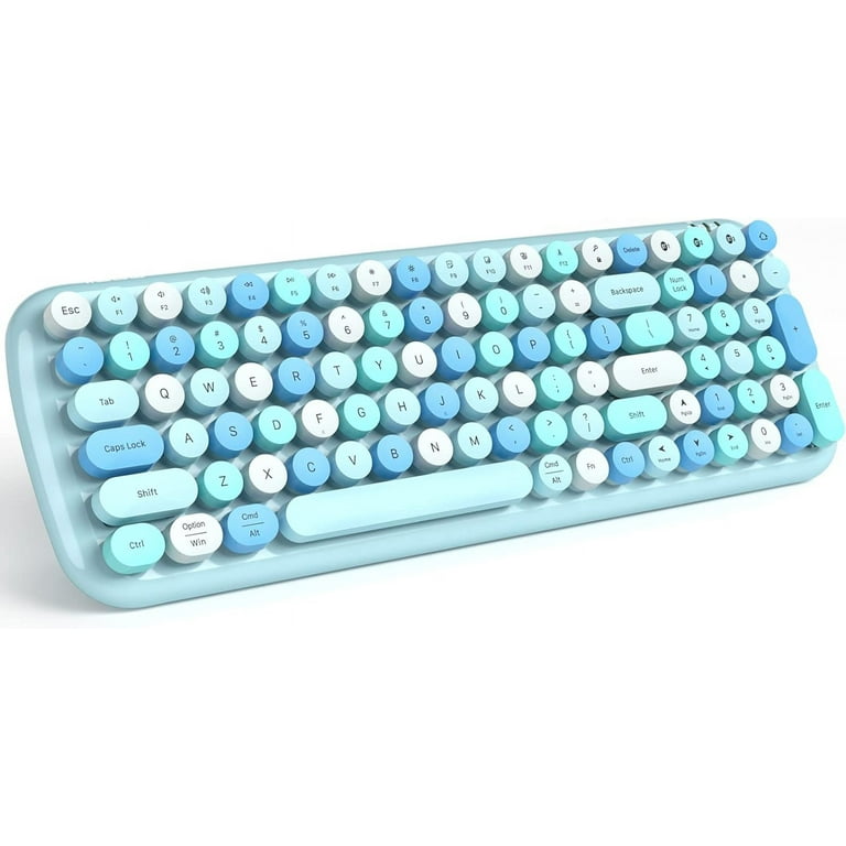 MOFII Wireless Bluetooth Keyboard, Typewriter Retro Round Keycaps
